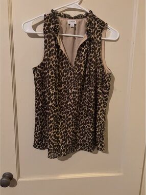 J.Crew Sleeveless Leopard Print Blouse Size S
